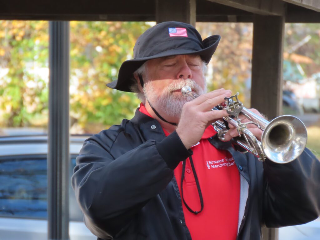 Al Gessner plays taps for the Veterans Day ceremony, Port Jervis NY
